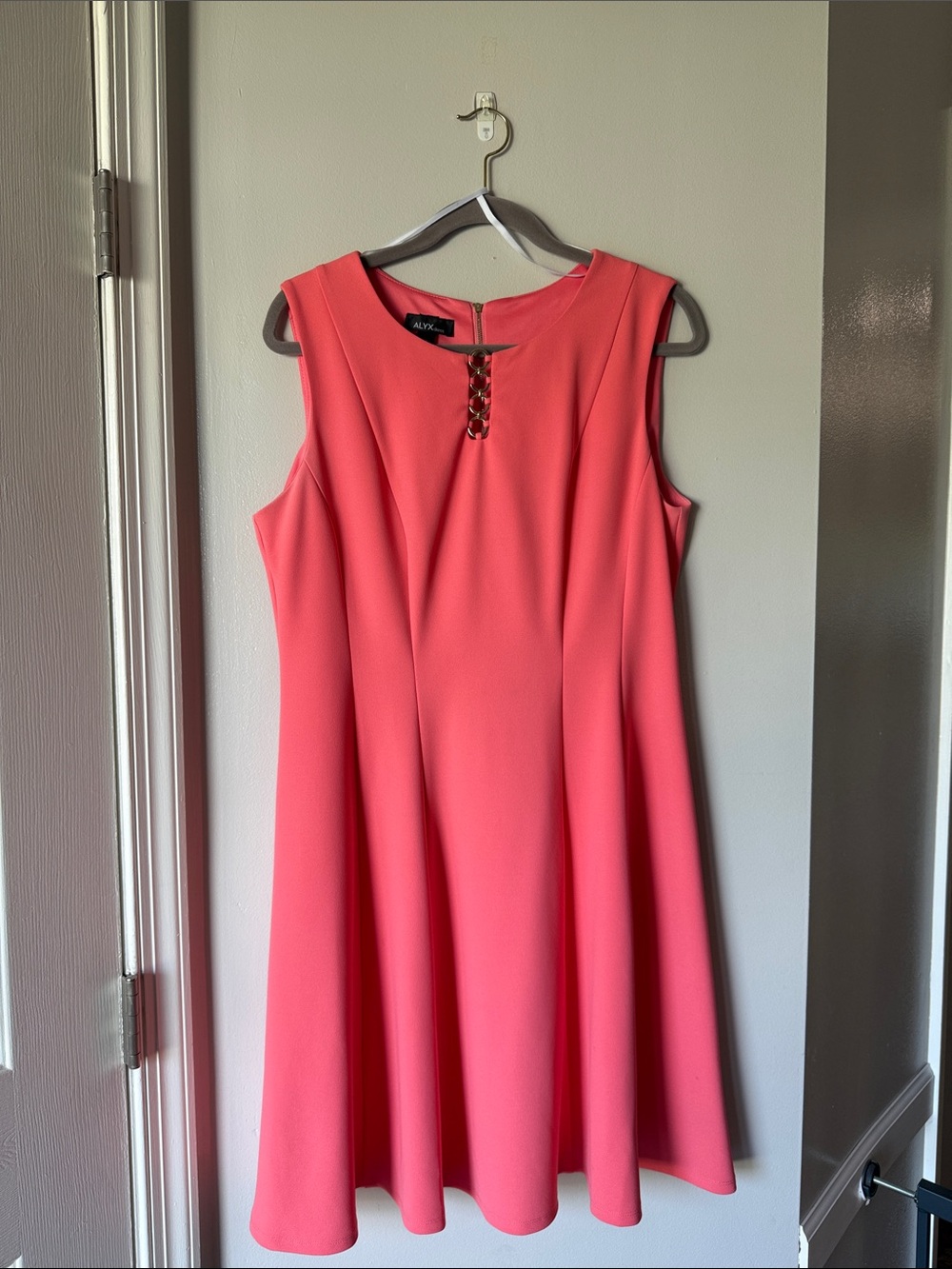 ALYX Coral Pink Sleeveless Fit-and-Flare Dress